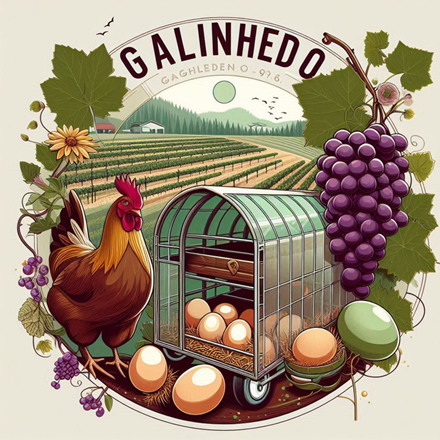 Emblema do projeto Galinhedo, ilustração autoral do docente